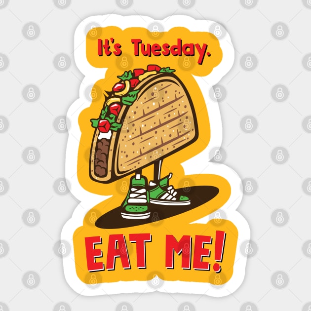 Taco Tuesday Red Sticker by graphiczen